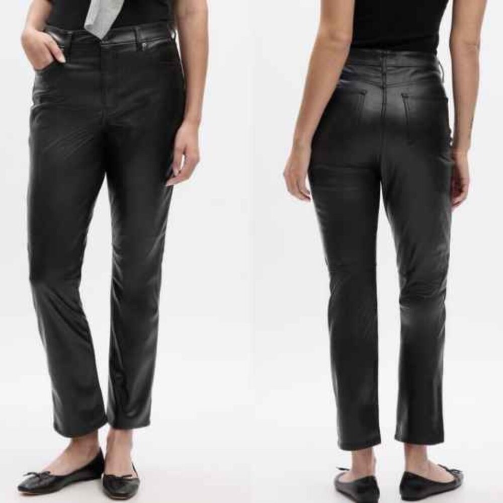 GAP High Rise Vintage Slim Faux Leather Pants - size 18/34R